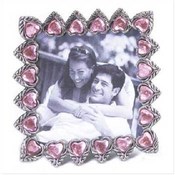Pewter Pink Hearts Frame