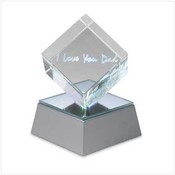 Love U Dad Cube W/Led Base