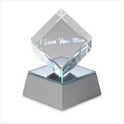 Love U Mom Cube W/Led Base