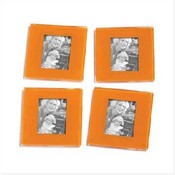 Orange Photo Frame Coaster 4Piece