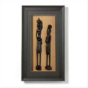African Figurines Shadowbox