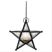 Metal Star Glass Tea-Lite Holder