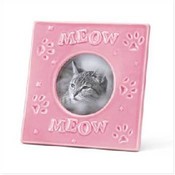 Pink Stoneware Cat Frame
