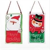 Christmas Happy Holiday Hanging Plaques