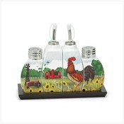 4Pc Rooster Kitchenware Cruet