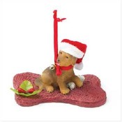 Christmas Puppy with Bone Ornament