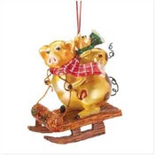 Christmas Golden Pigs Ornament