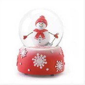 Snowman Snowglobe Red and White
