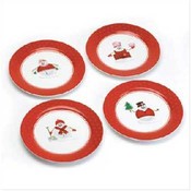 Set Of 4 Snowman Dinner Plate