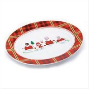 Snowman Oval Serving Platter