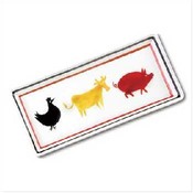 Cow, Chicken, Pig Ceramic Tray