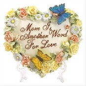 Mom' Heart Shaped Butterfly  Plaque