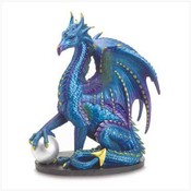 Large Sitting Dragon Hold Ball