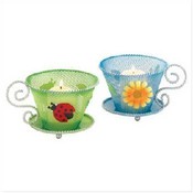 Coffee Cup Design Candle Holder Set of 2