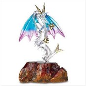 Glass Dragon On Wooden Base