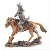 Pewter Cowboy On Horse