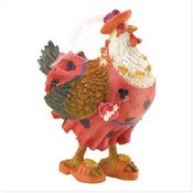 Hen In Pink Dress Figurine