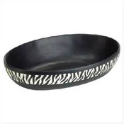 Zebra Stripe Bowl - Polyresin