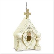 Church Bird House - Polyresin