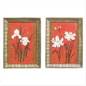 Set Of 2 Floral Wall Plaques