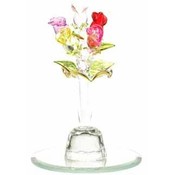 5 Mini Roses In Glass Vase