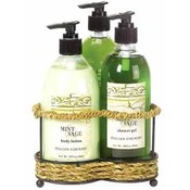 Mint &amp; Sage Bath Set-Wire Stand
