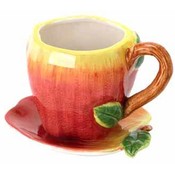 Apple Teacup &amp; Saucer-Ceramic
