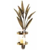 Metal Cattail Candleholder