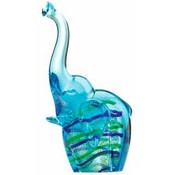 Silver Glass Elephant Figurine