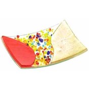 Fire Pebbles Art Glass Plate