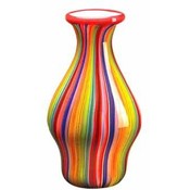 Multi Color Stripes Glass Vase