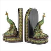 Elegant Peacock Bookends