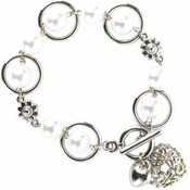 Pearl Bracelet W/Heart Charm