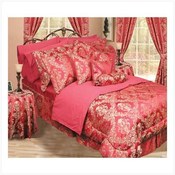  30Pc Queen Bedding Ensemble - Red 
