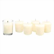 Ivory Vanilla Classic Votive Candles w/Glass Cup