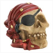 Mini Pirate Skull Figurine
