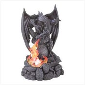 Light-up Flaming Dragon Statue