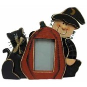 Witch With Black Cat Photo Frame