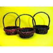 Red and Green Basket with Handle