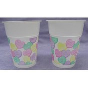 Conversation Heart Plastic Cups
