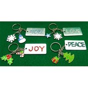 Holiday Rhinestone Dog Tag  Key Chains