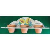 Wood Sunflower Shelf with Pots(Case of 3)