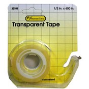 Stationery Tape -Clear - .5" x 600" -w/Disp.