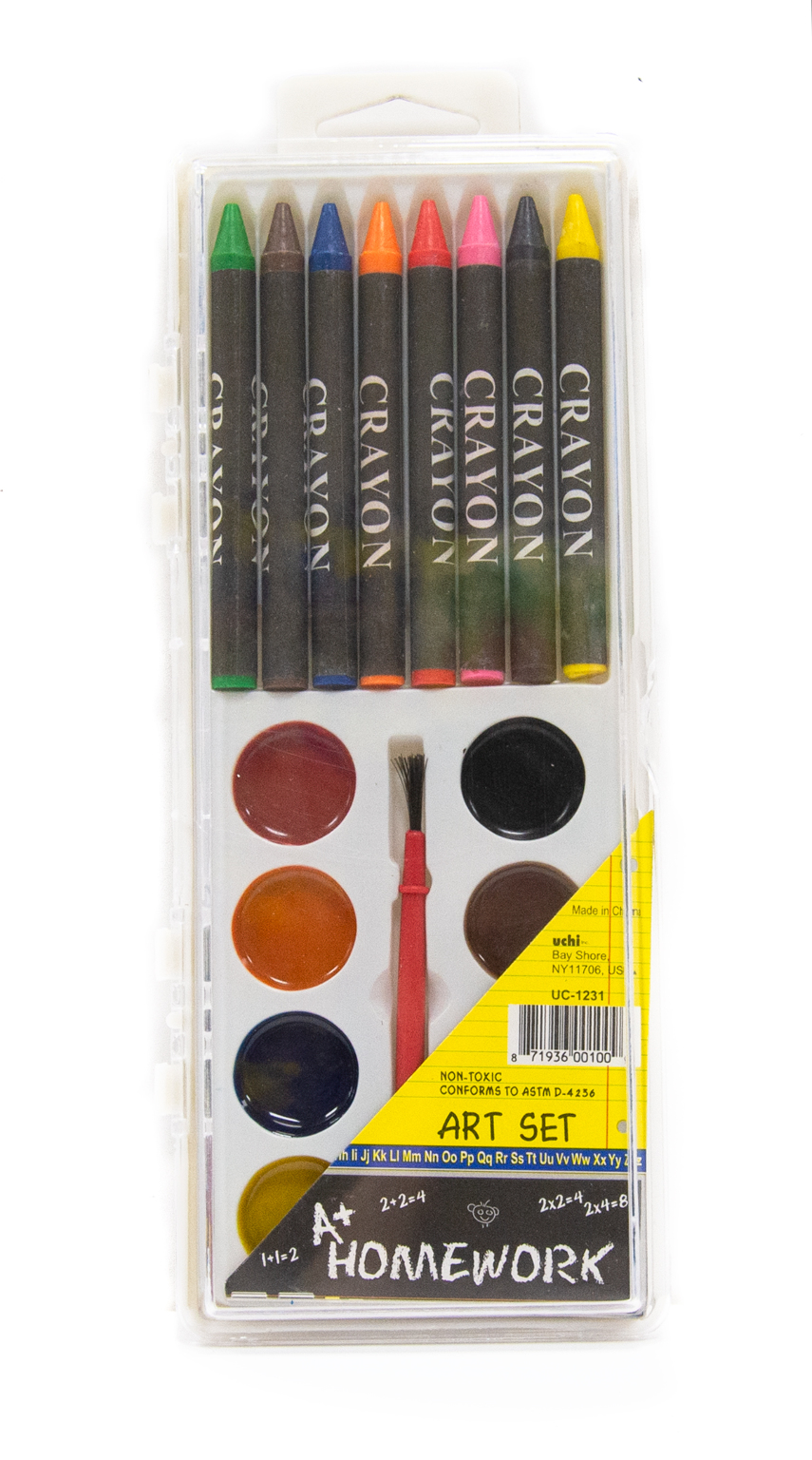 Art Set - Crayons 8 + Water colors 8