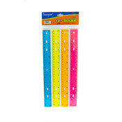 Plastic 12" Ruler - 4 pack assorted colors