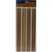 Wood Rulers - 12" - 4 pack