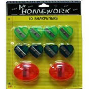 Pencil Sharpeners - 10 pack - Heart design