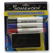 Dry Erase Markers - 3 pack + Board Eraser