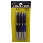 Retractable ball point pens - 4 pack