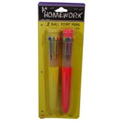 Retractable 10 color ball point pen - 2 pack